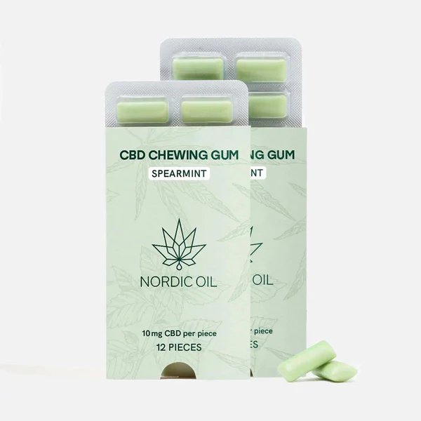 Gomme da masticare al CBD della Nordic Oil con confezione